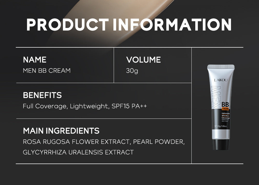 🧔 BB Cream Homme – Couvrance Totale & Longue Tenue