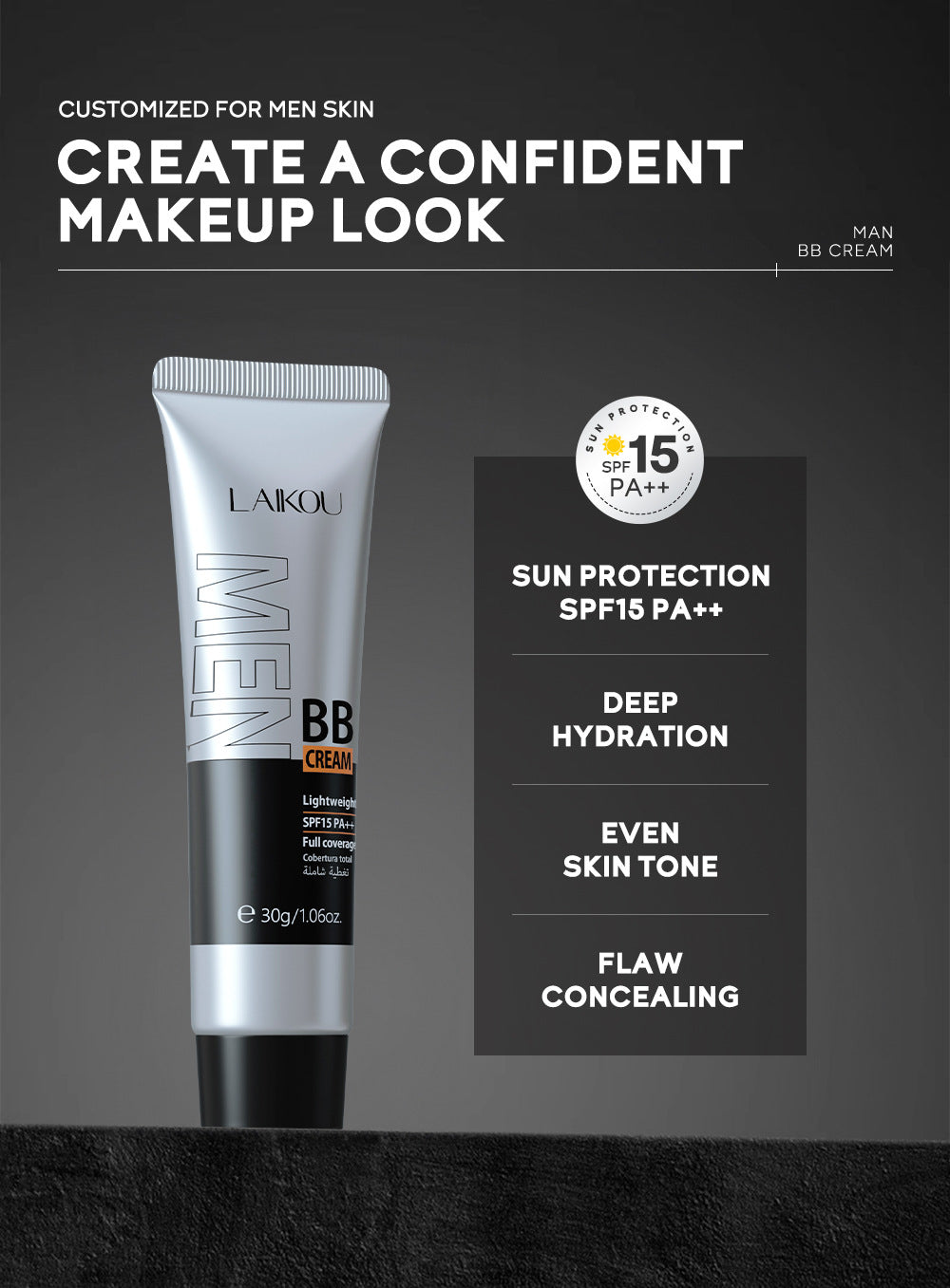 🧔 BB Cream Homme – Couvrance Totale & Longue Tenue