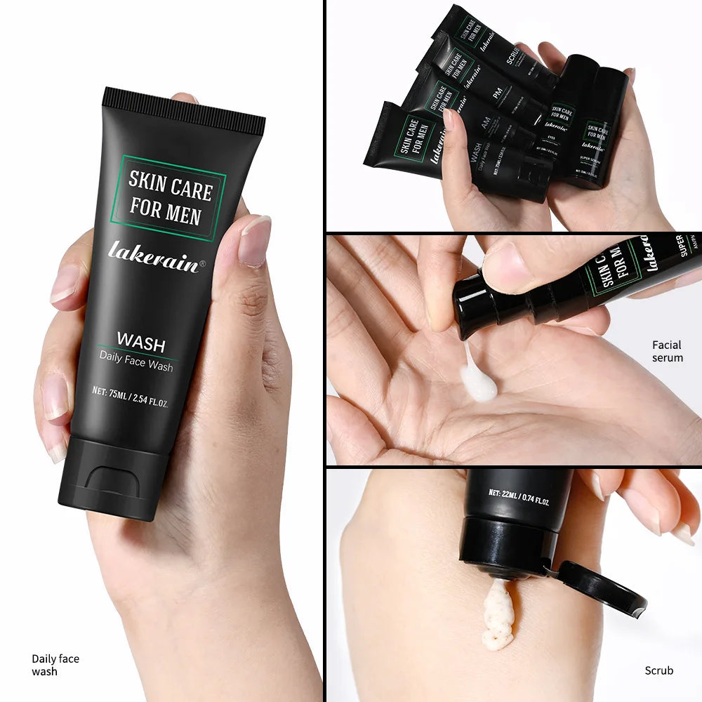 Kit Facial Tout-en-Un pour Homme – Peau Fraîche, Hydratée et Visiblement Jeune