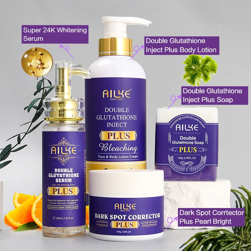 ✨ AILKE Glutathione PLUS – Kit Éclaircissant & Hydratant