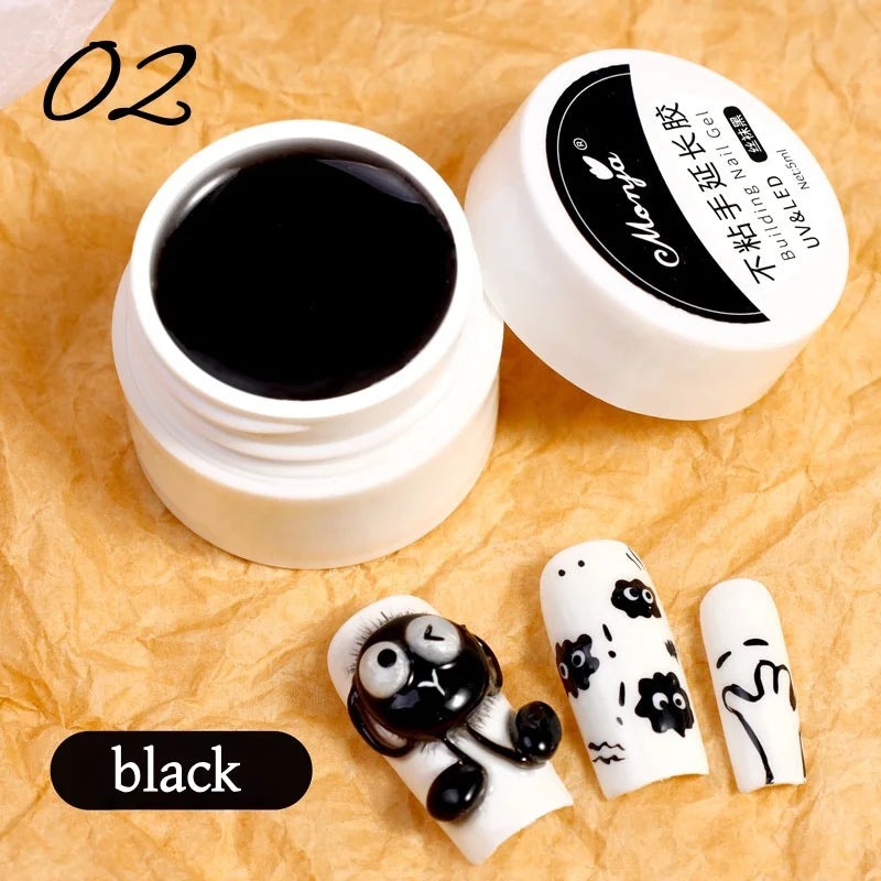 Gel 3D Professionnel pour Ongles – Créations Relief (Nœuds, Lettres, Designs) – Finition Sans Résidu