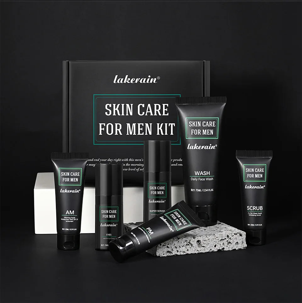 Kit Facial Tout-en-Un pour Homme – Peau Fraîche, Hydratée et Visiblement Jeune