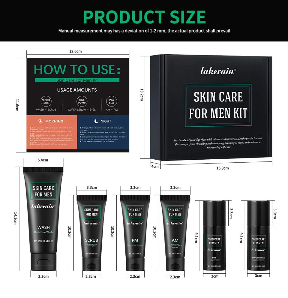 Kit Facial Tout-en-Un pour Homme – Peau Fraîche, Hydratée et Visiblement Jeune