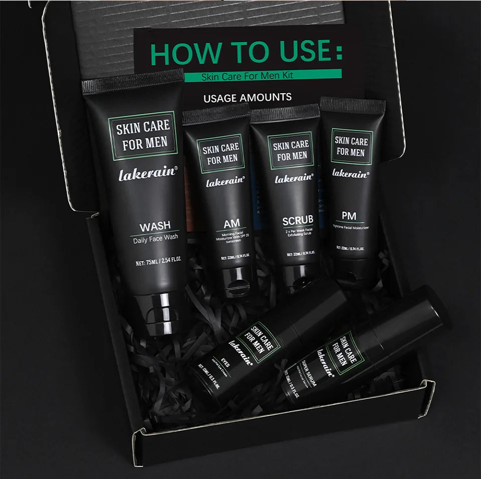 Kit Facial Tout-en-Un pour Homme – Peau Fraîche, Hydratée et Visiblement Jeune