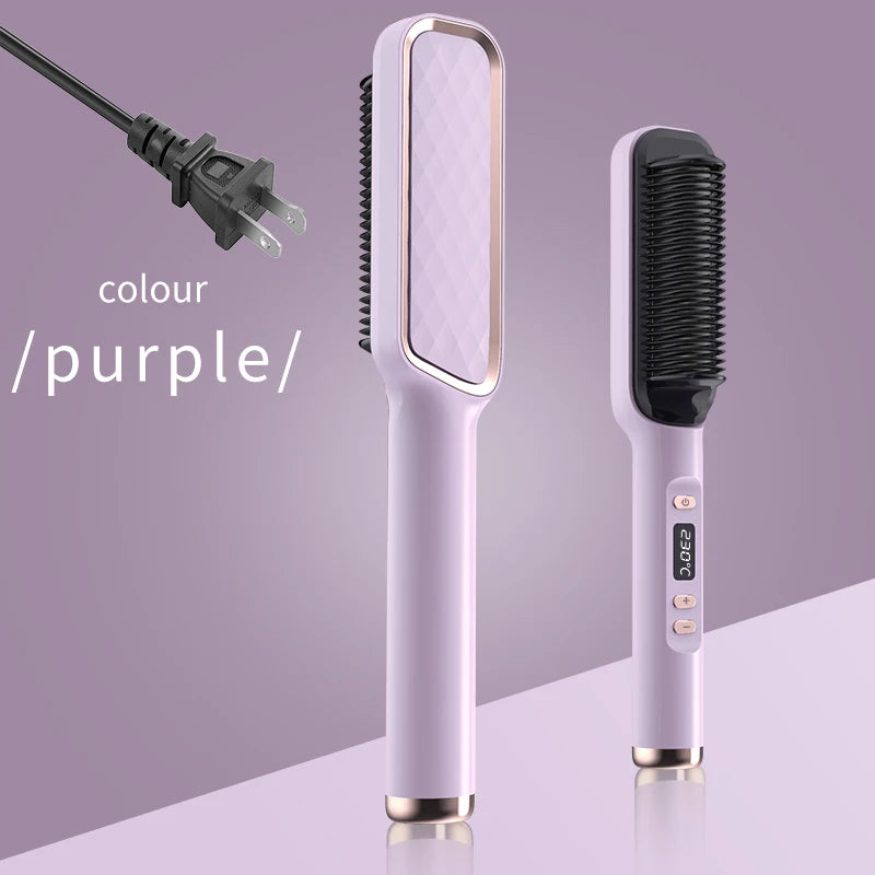 🔥 Peigne Lissant Électrique – Brosse Chauffante Anti-Brûlure
