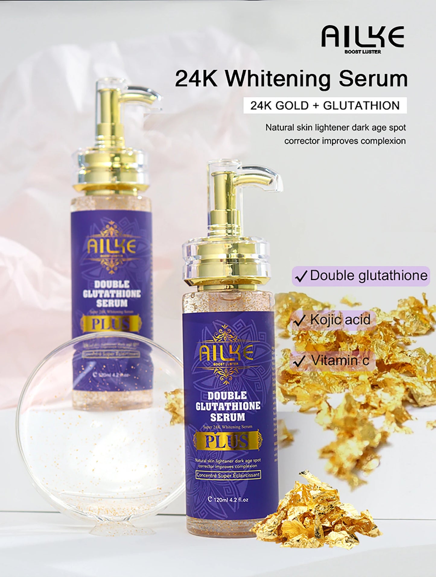 ✨ AILKE Glutathione PLUS – Kit Éclaircissant & Hydratant