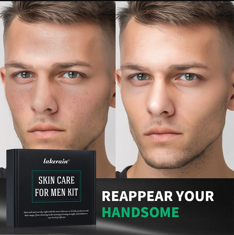 Kit Facial Tout-en-Un pour Homme – Peau Fraîche, Hydratée et Visiblement Jeune