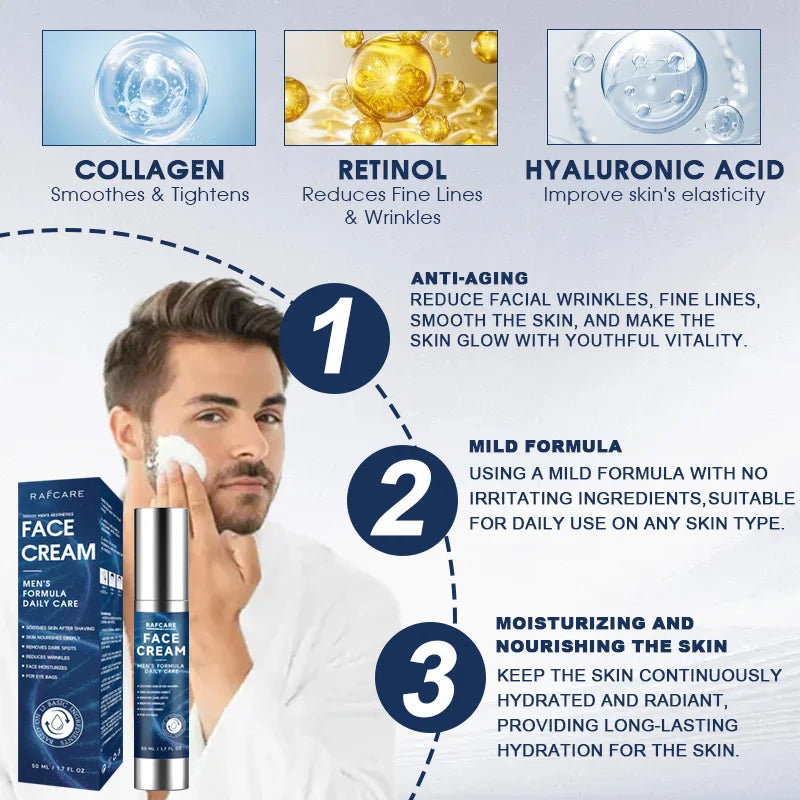 Soin Homme Anti-Âge : Crème au Collagène pour une Peau Ferme & Jeune
