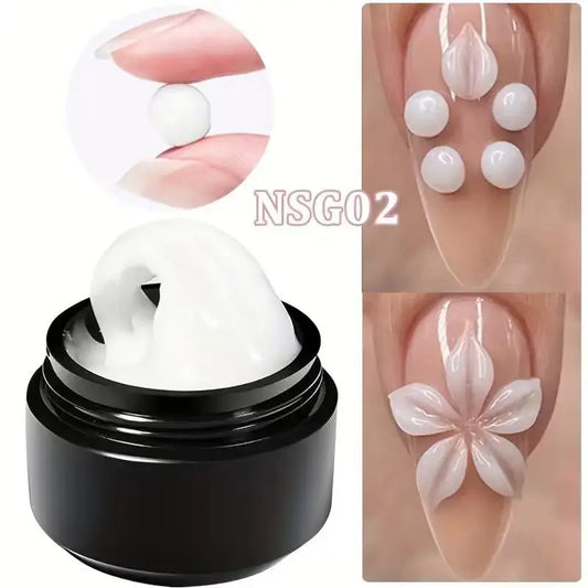 Gel 3D Professionnel pour Ongles – Créations Relief (Nœuds, Lettres, Designs) – Finition Sans Résidu