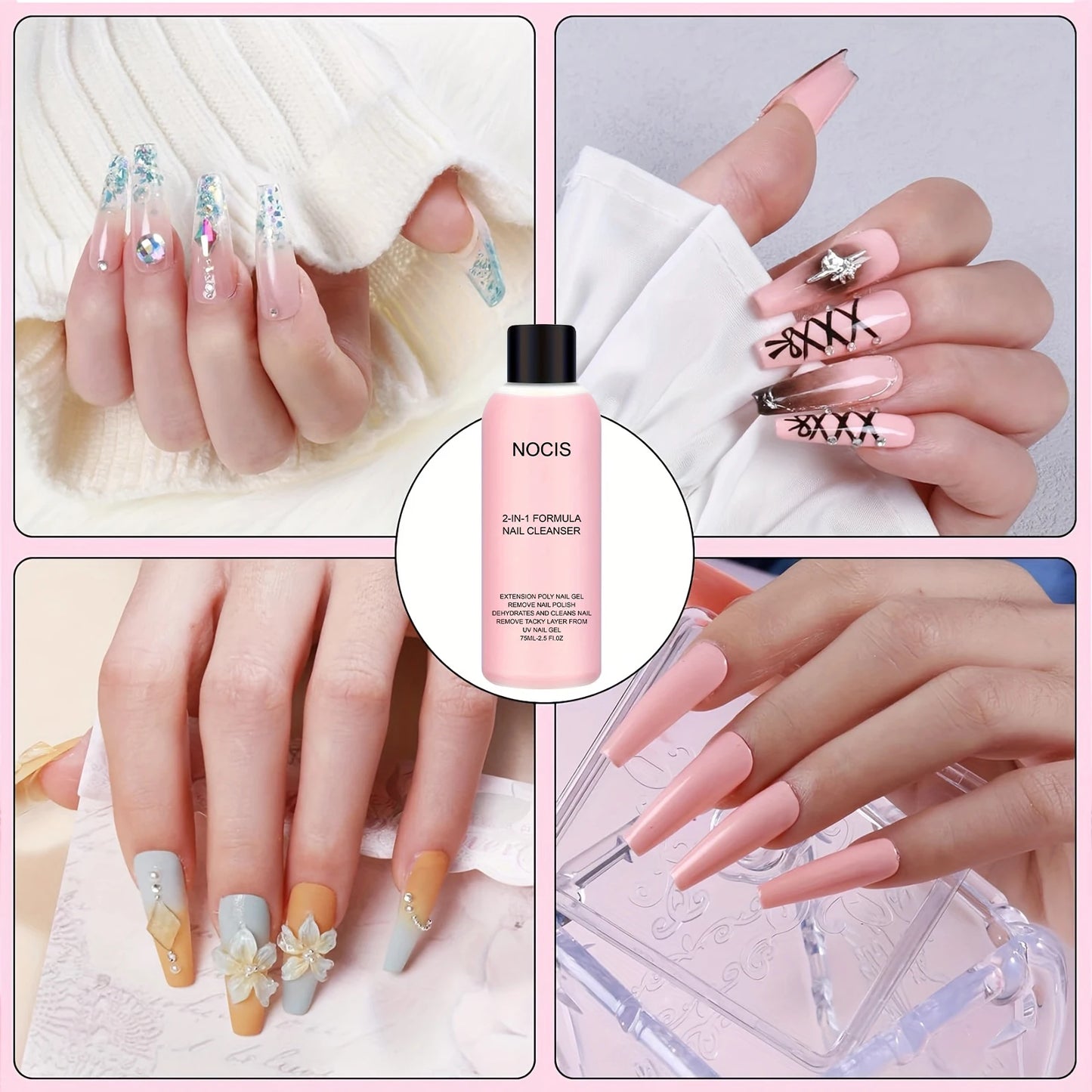 Gel 2-en-1 Nettoyant & Dissolvant Ongles 💅 | Solution Professionnelle Poly Gel Anti-Stick pour Manucure Parfaite