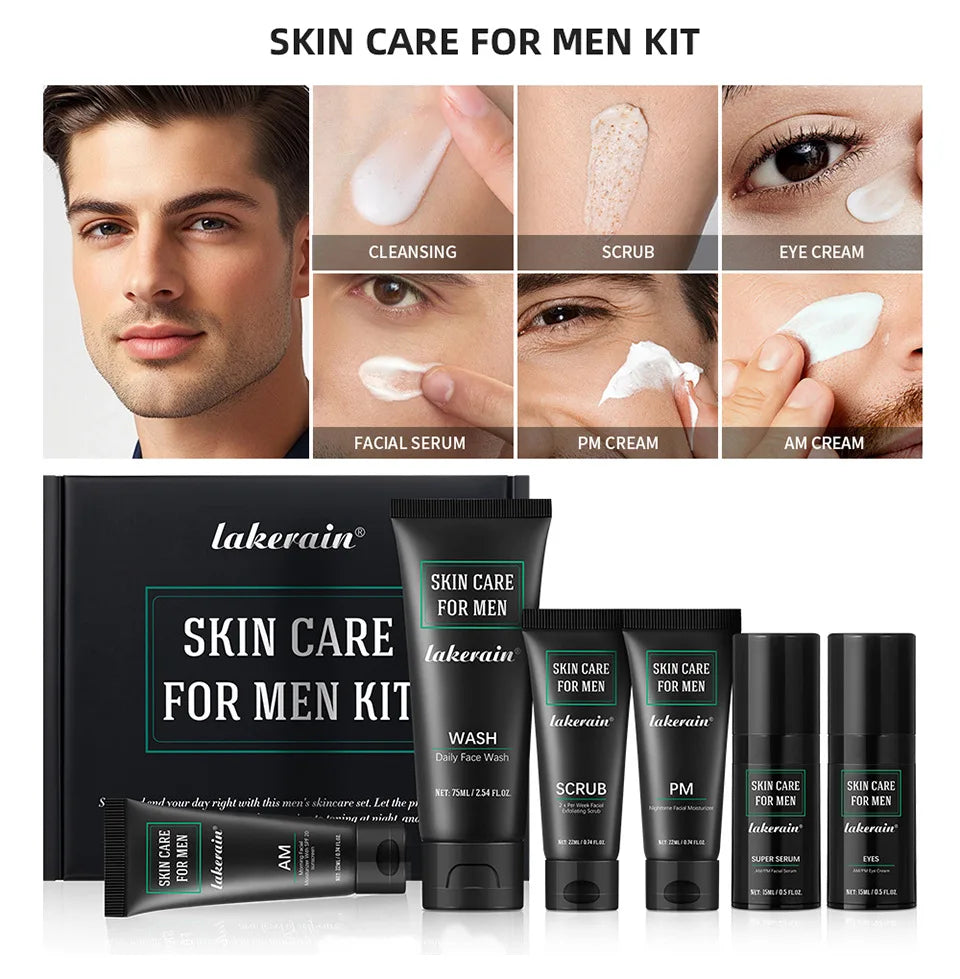 Kit Facial Tout-en-Un pour Homme – Peau Fraîche, Hydratée et Visiblement Jeune