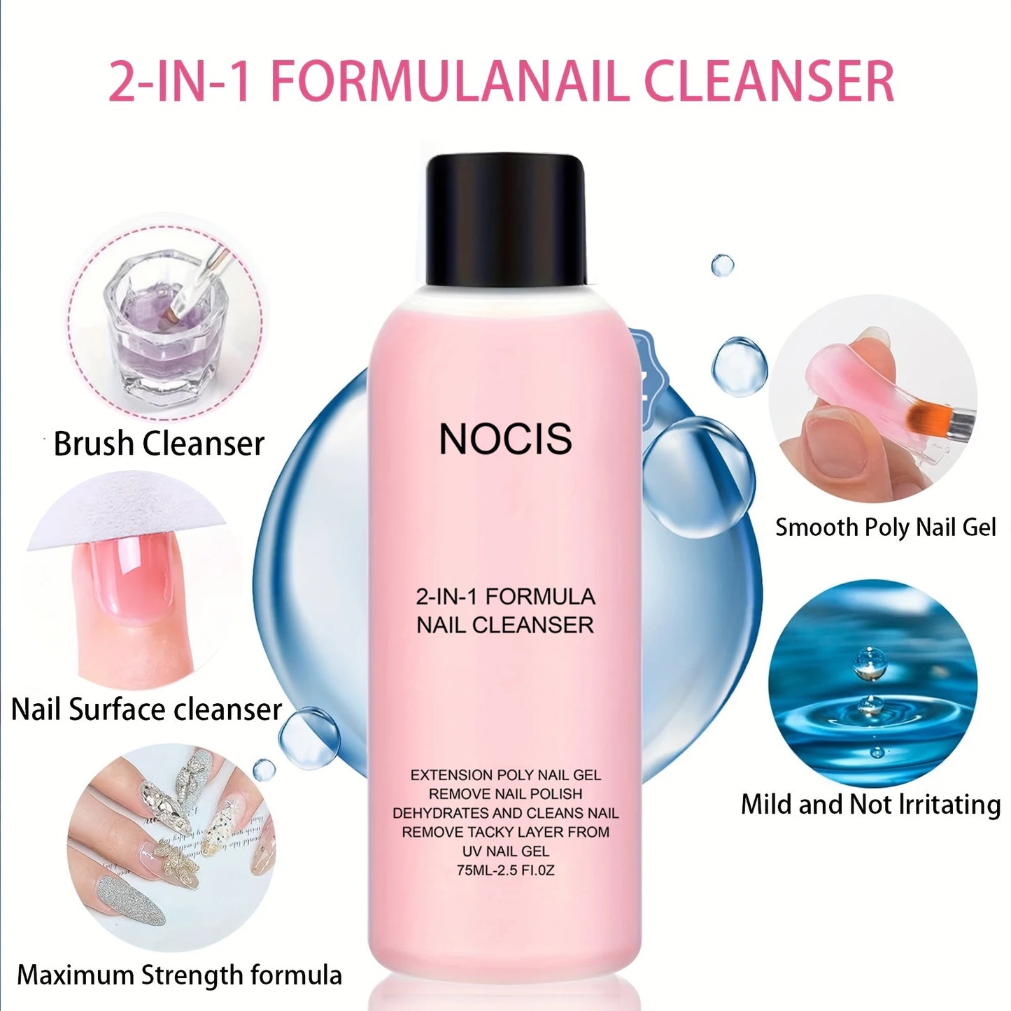 Gel 2-en-1 Nettoyant & Dissolvant Ongles 💅 | Solution Professionnelle Poly Gel Anti-Stick pour Manucure Parfaite