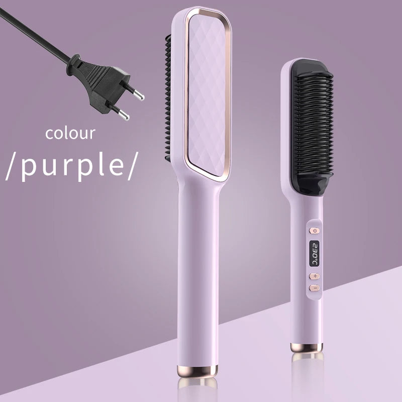 🔥 Peigne Lissant Électrique – Brosse Chauffante Anti-Brûlure