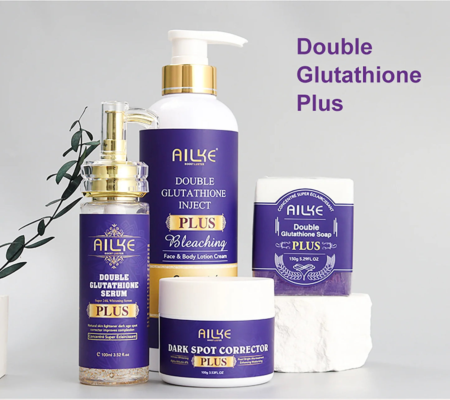 ✨ AILKE Glutathione PLUS – Kit Éclaircissant & Hydratant