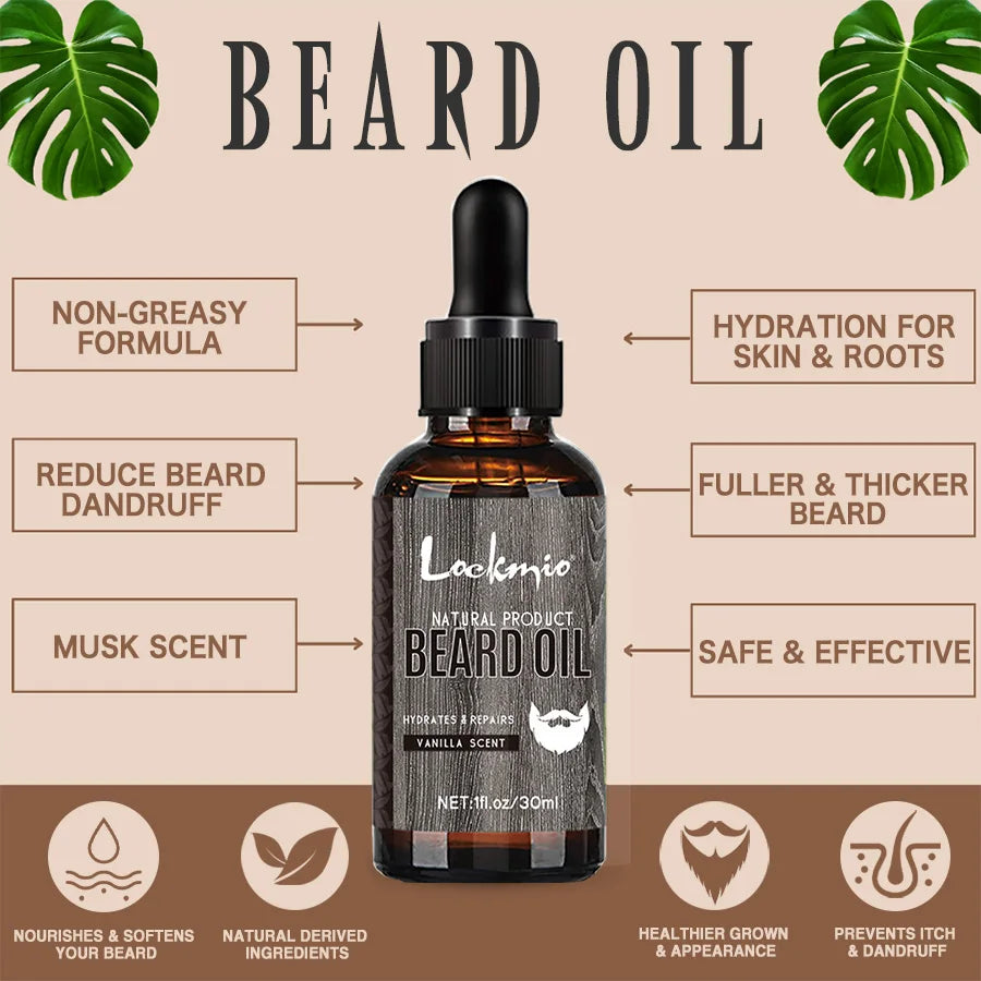 🧔 LOCKMIO – Huile à Barbe Naturelle Vanille