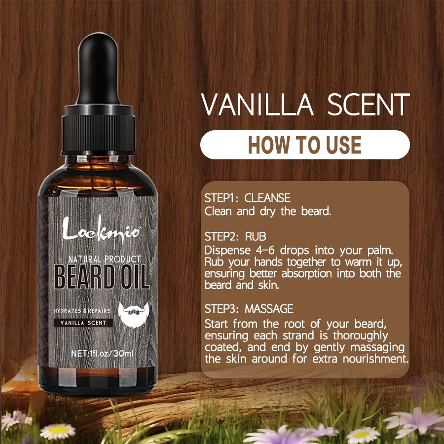🧔 LOCKMIO – Huile à Barbe Naturelle Vanille