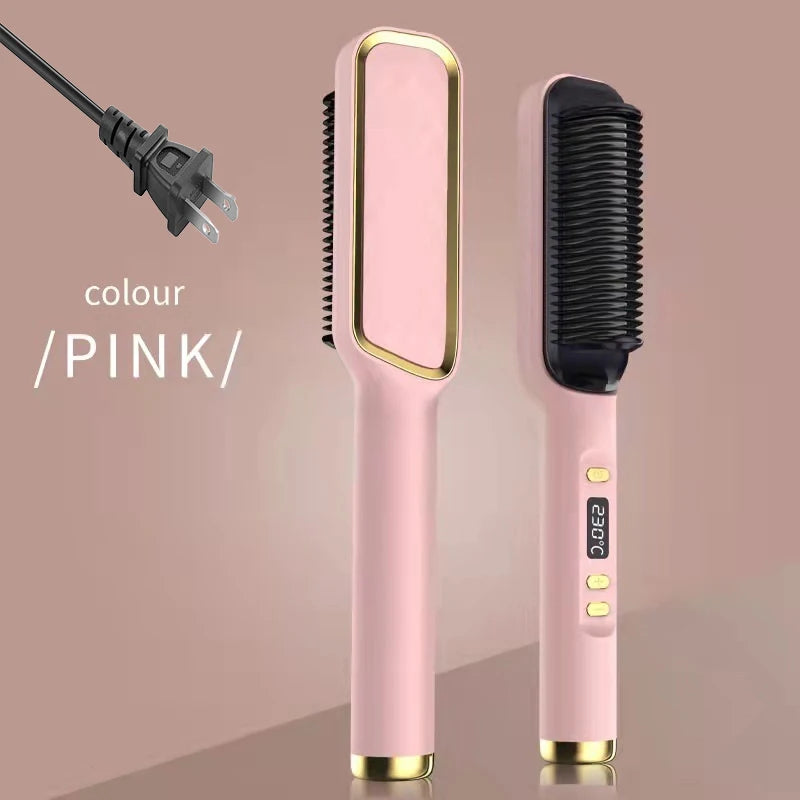 🔥 Peigne Lissant Électrique – Brosse Chauffante Anti-Brûlure