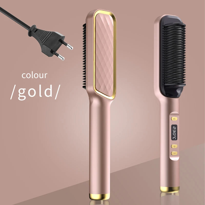 🔥 Peigne Lissant Électrique – Brosse Chauffante Anti-Brûlure