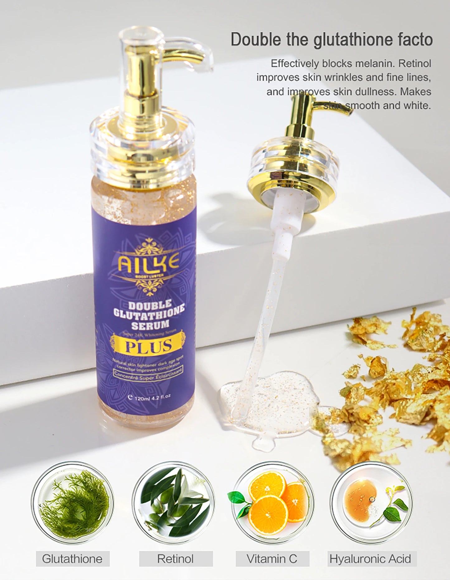 ✨ AILKE Glutathione PLUS – Kit Éclaircissant & Hydratant