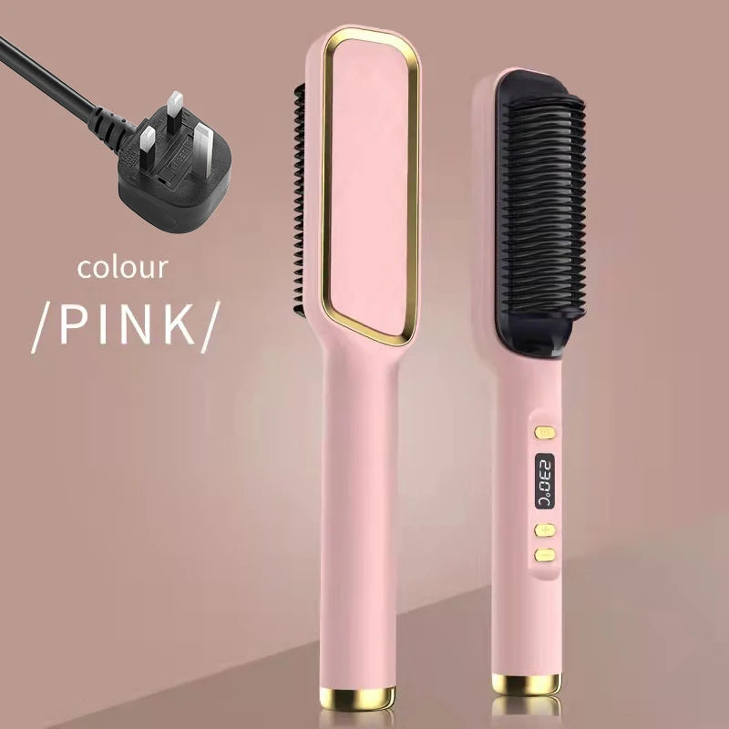 🔥 Peigne Lissant Électrique – Brosse Chauffante Anti-Brûlure