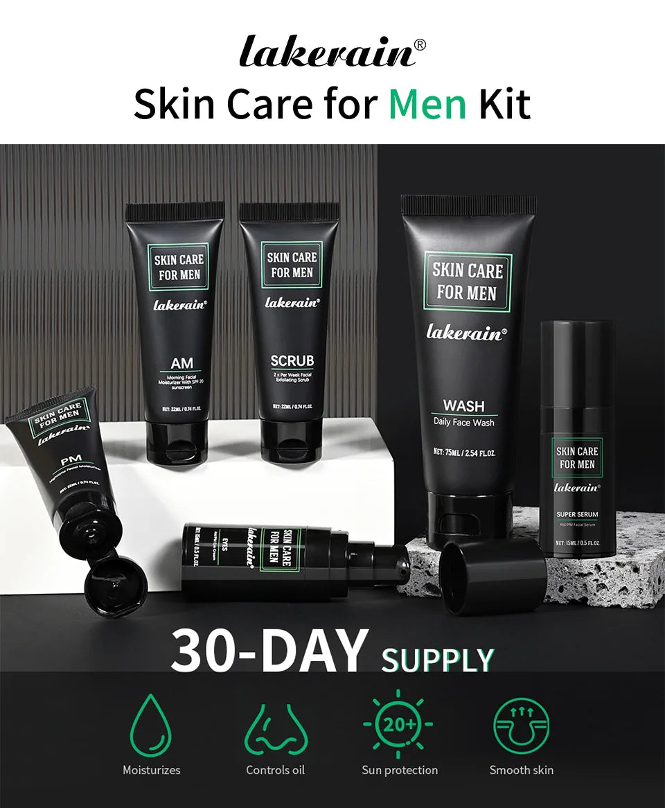 Kit Facial Tout-en-Un pour Homme – Peau Fraîche, Hydratée et Visiblement Jeune
