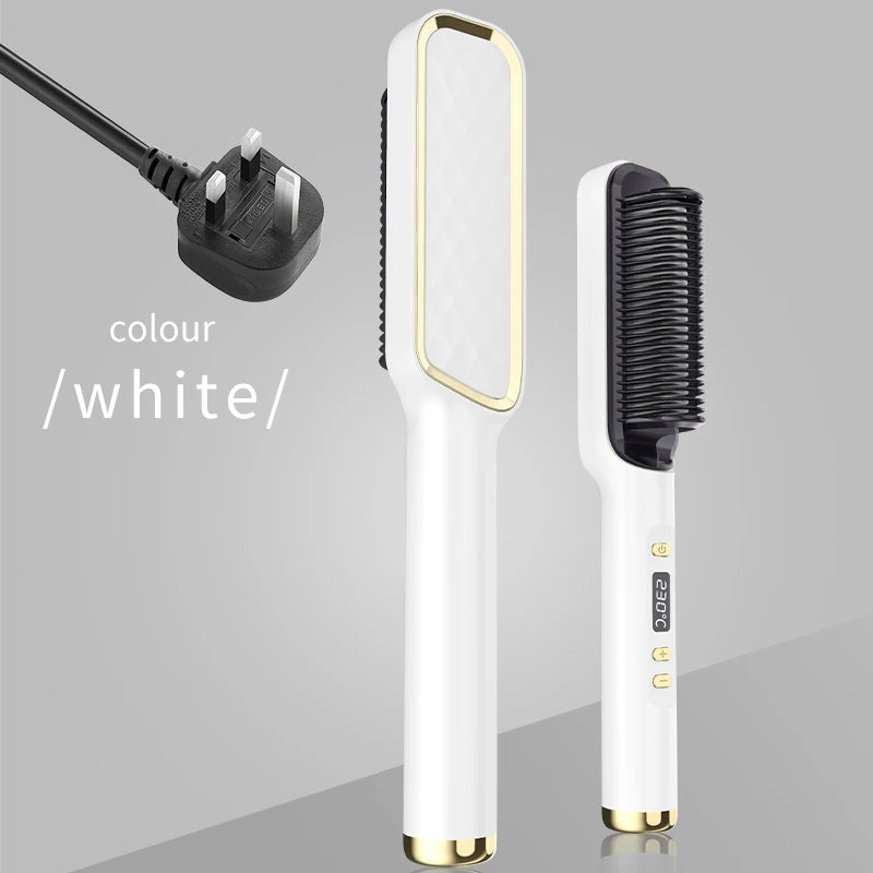 🔥 Peigne Lissant Électrique – Brosse Chauffante Anti-Brûlure