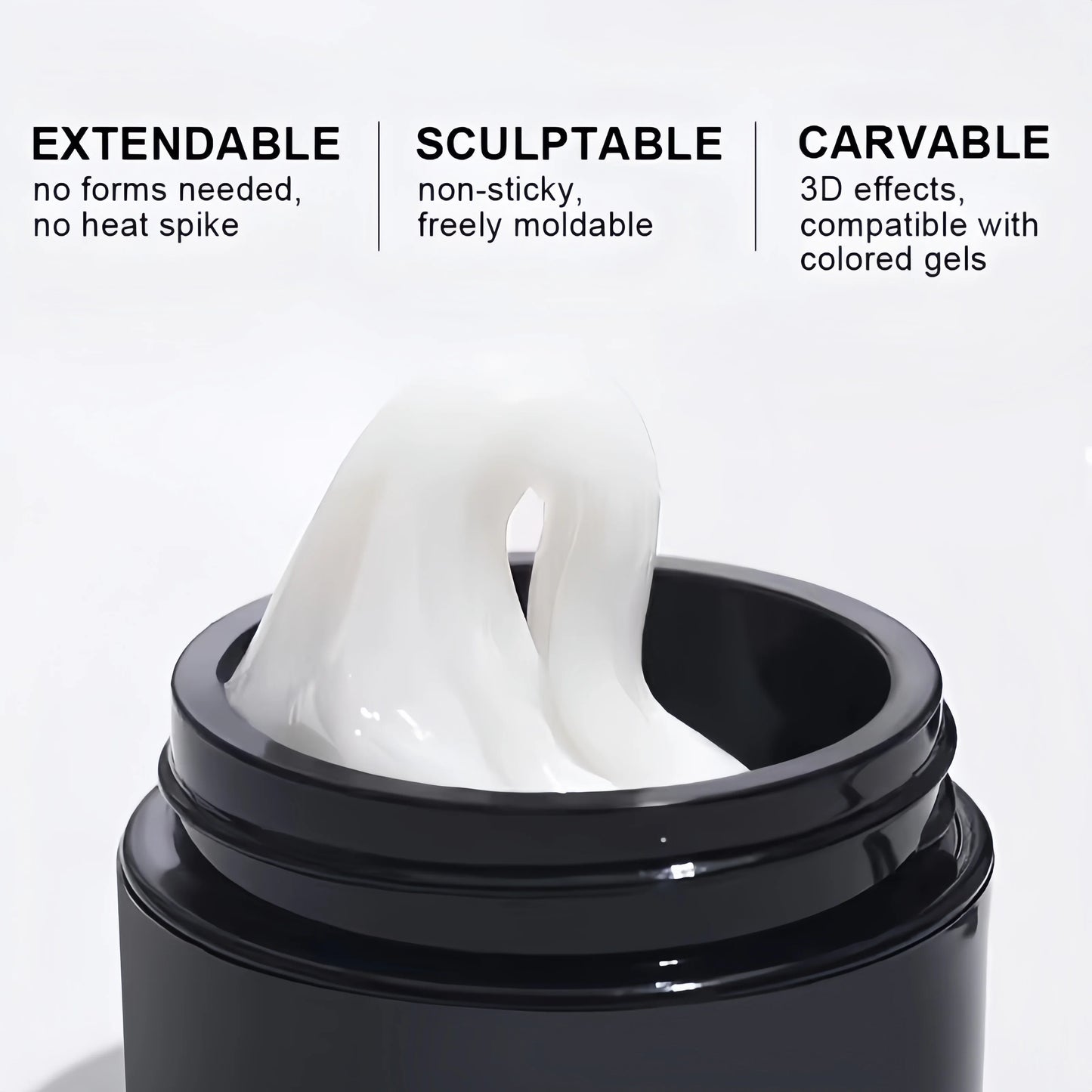 Gel 3D Professionnel pour Ongles – Créations Relief (Nœuds, Lettres, Designs) – Finition Sans Résidu