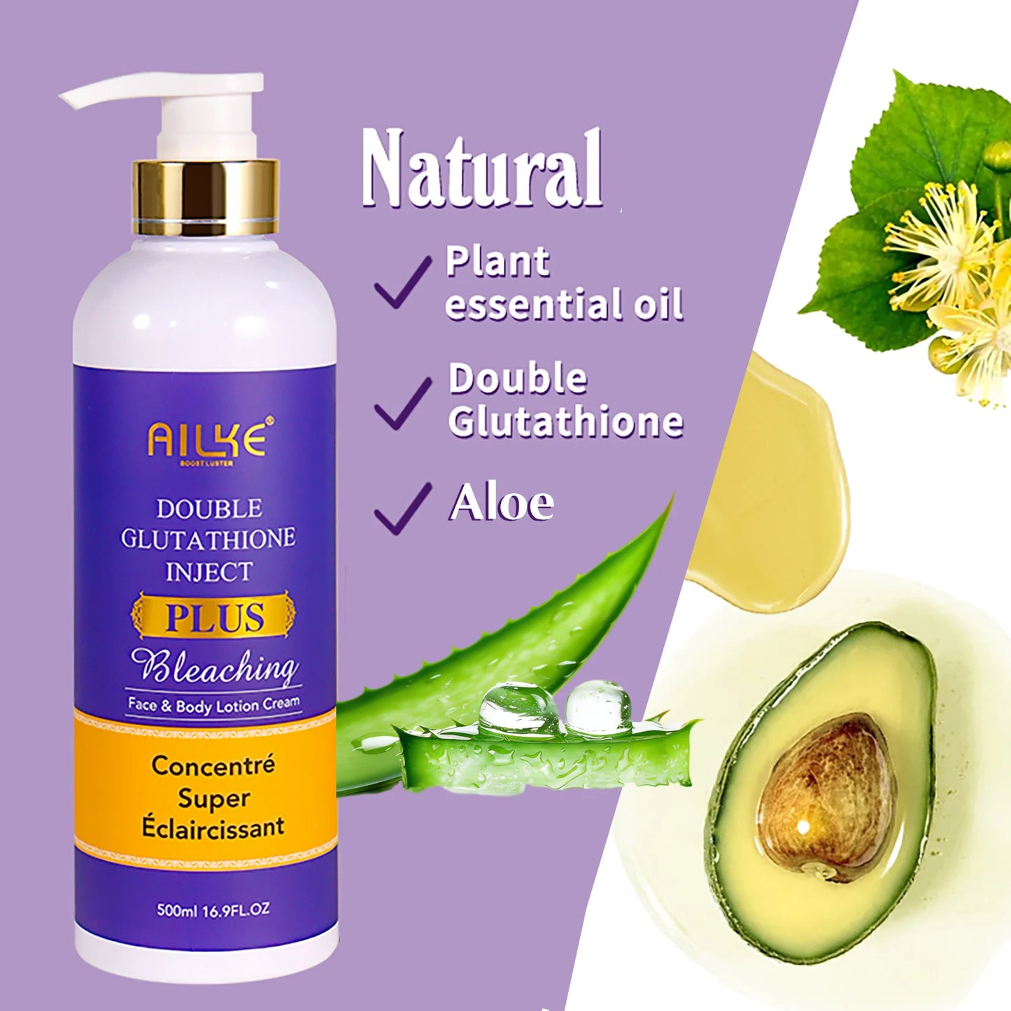✨ AILKE Glutathione PLUS – Kit Éclaircissant & Hydratant