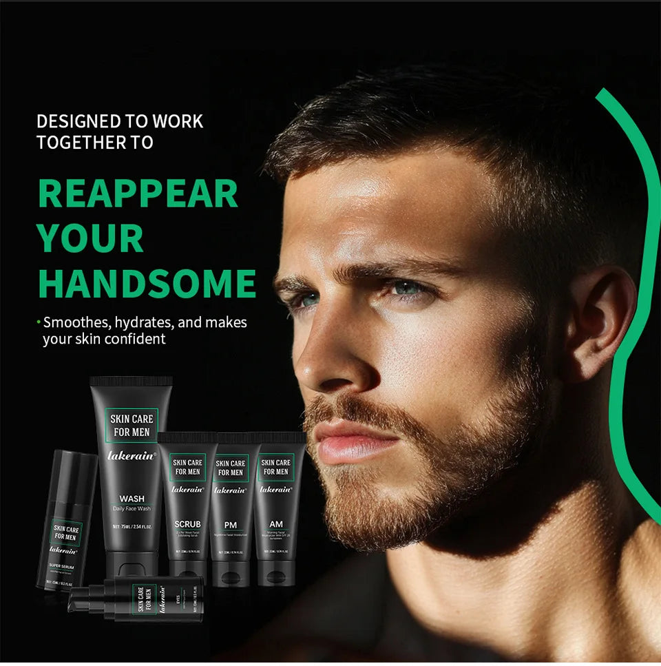 Kit Facial Tout-en-Un pour Homme – Peau Fraîche, Hydratée et Visiblement Jeune