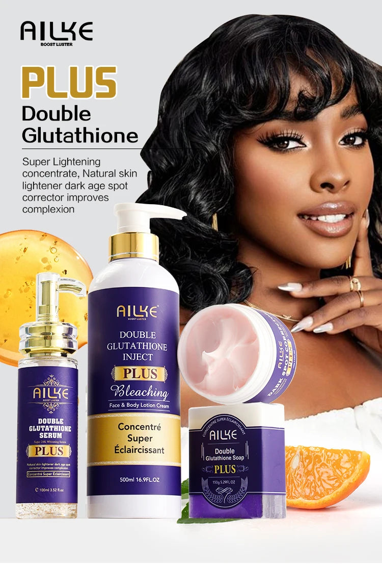 ✨ AILKE Glutathione PLUS – Kit Éclaircissant & Hydratant