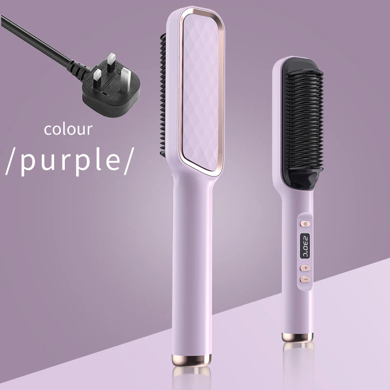 🔥 Peigne Lissant Électrique – Brosse Chauffante Anti-Brûlure